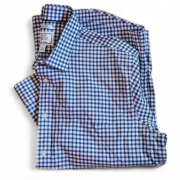 Jos. A. Bank Other - Jos A. Bank 1905 Non Iron Tailored Ft Checkered Plaid Cotton Shirt  17 1/2-34
